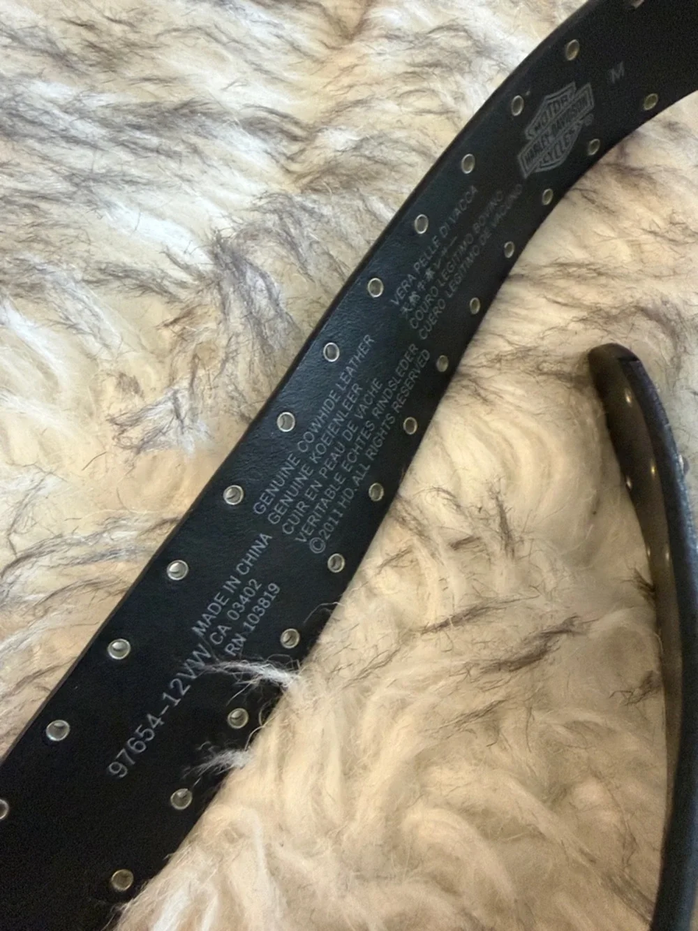 HARLEY-DAVIDSON Crystal/Black HD Studded Women's Belt